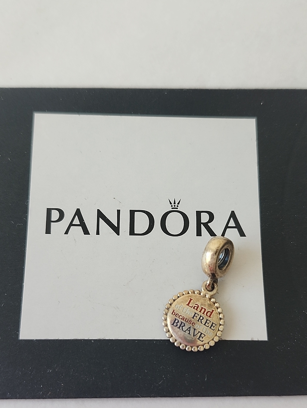 Pandora Sterling Silver 'Land of the Free' USA Dangle Charm 791169_43